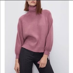 Zara Knit Turtleneck Bow‎ Cuff Sweater